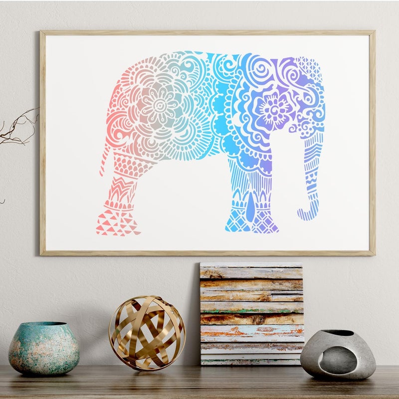 Resflyar 12 PCS Large Mandala Stencils Reusable Floral Moon Mandala Templates Vintage Flower Stencil for Painting on Floor Wood Wall Tile Fabric Furniture DIY Crafts Home Decor 8.3 x 11.7 Inch, A4 Size - Image 4